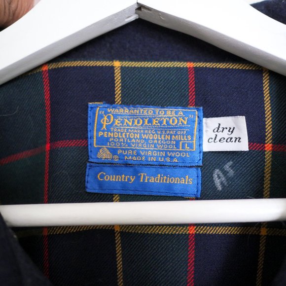 Pendleton Vintage Mens Navy 100% Virgin Wool Jacket Size Large - Picture 3 of 5